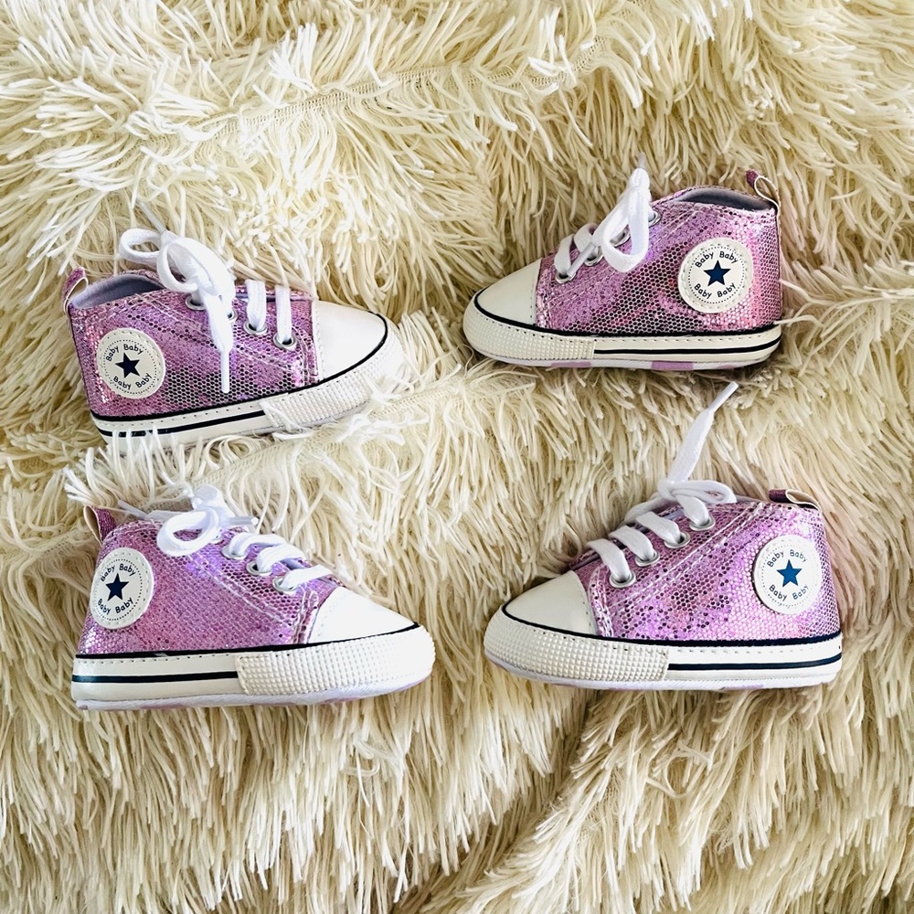Purple Glitter baby shoes - BRAND NEW NEVER USED! - Picture 3 of 4